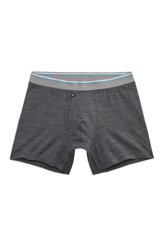 Front view of Airknitx Boxer Brief with Fly in Charcoal heather