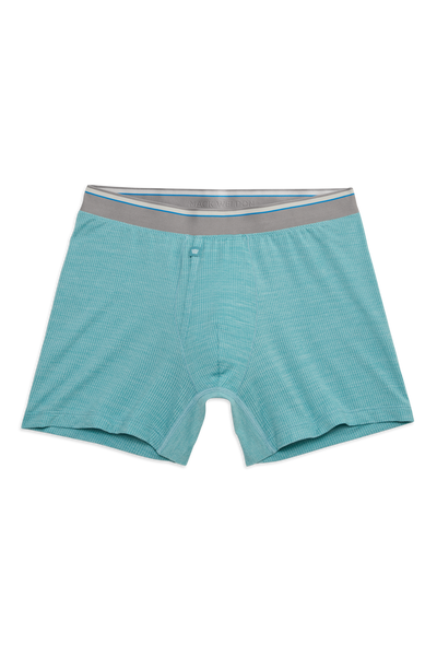 Front view of Airknitx Boxer Brief w/fly in Porcelain Heather