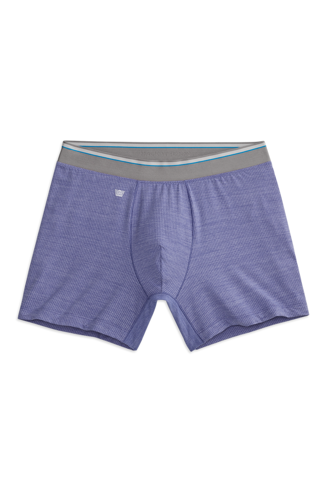 Front view of Airknitx Jersey Boxer Brief in Marine Ultra Heather