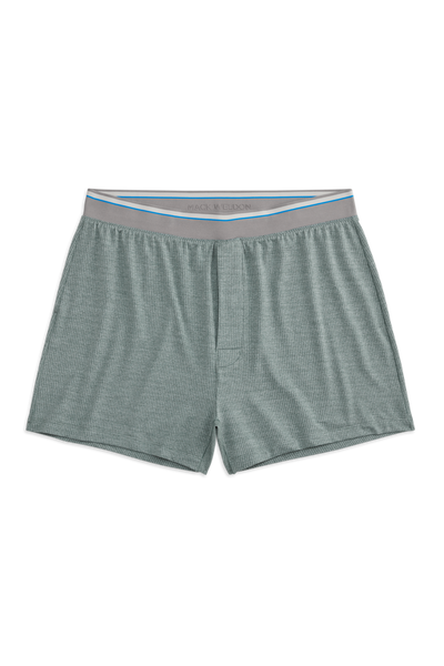 Front view of Airknitx Knit Boxer in Balsam Green Heather
