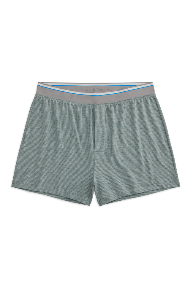 Front view of Airknitx Knit Boxer in Balsam Green Heather