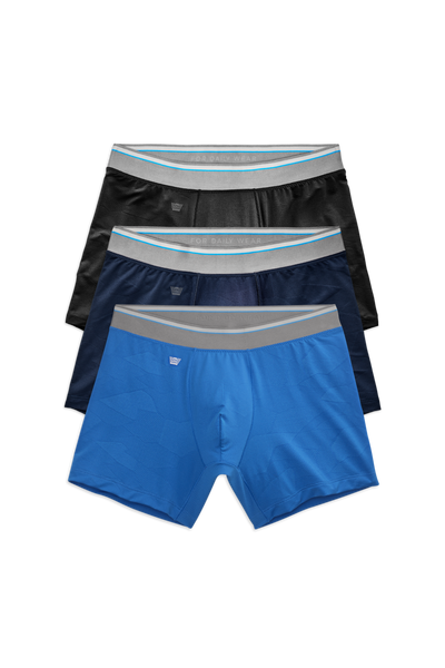 Front view of 3-Pack AIRKNITˣ Boxer Briefs in Winter Blues 