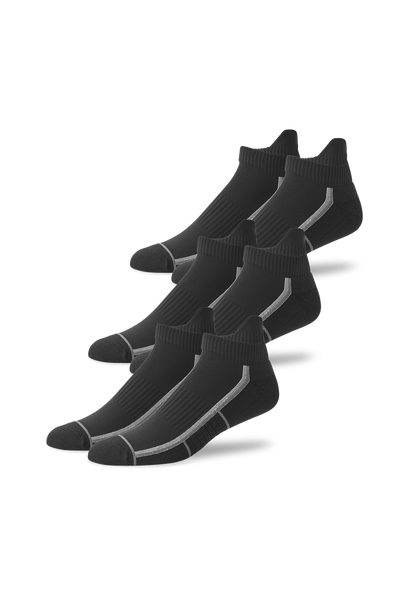 3-Pack AIRKNITˣ Ankle Socks in True Black