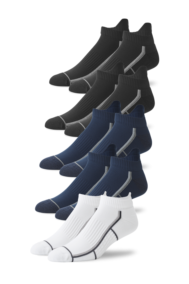 The Classics | Front view of 5-Pack AIRKNITˣ Ankle Socks in The Classics