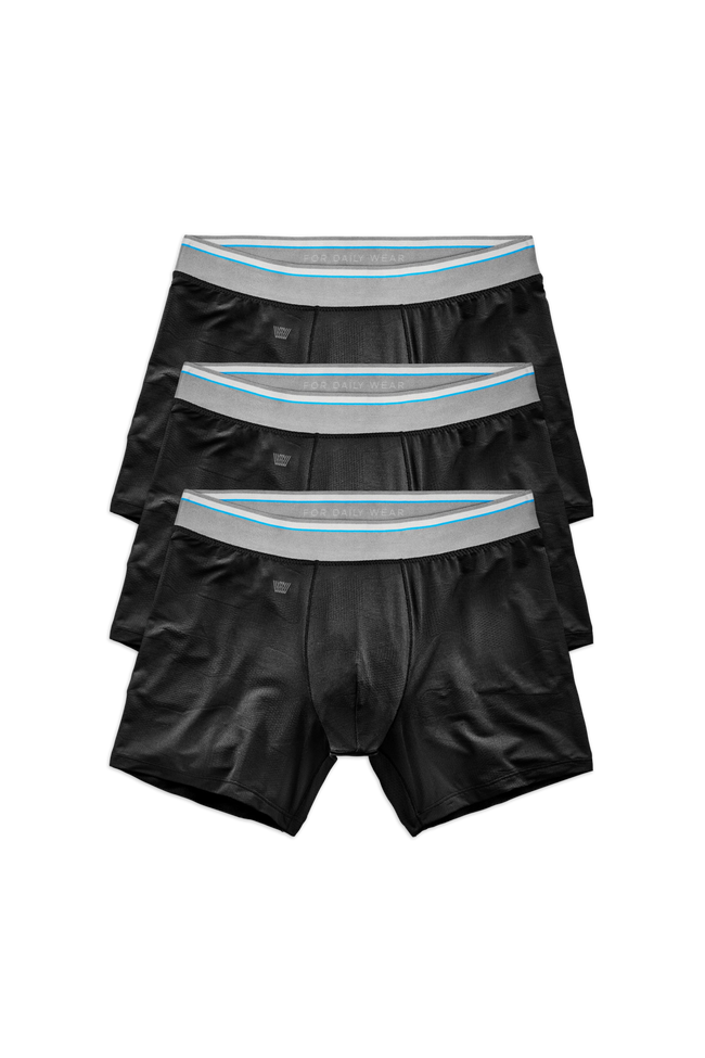 True Black | Front view of 3-Pack AIRKNITˣ Boxer Briefs in True Black