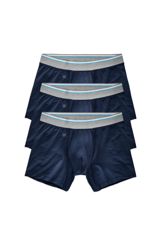True Navy | Front view of 3-Pack AIRKNITˣ Boxer Briefs in True Navy