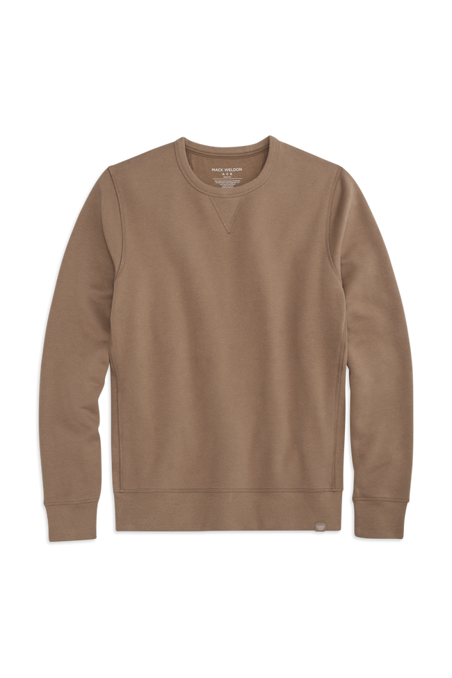 Front view of Ace Crew Neck Sweatshirt in Shroom