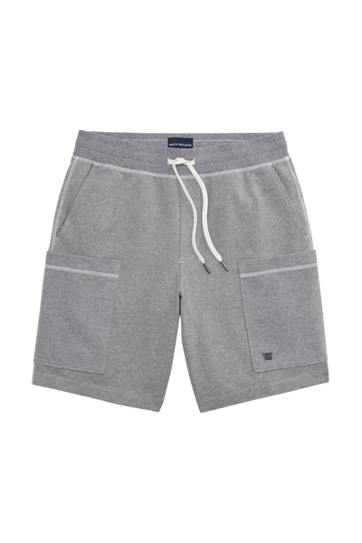 Front view of Ace Cargo Sweatshort in Grey heather