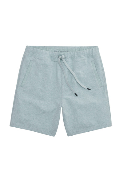 Front view of Ace Sweatshort 7" in Nile Blue Heather