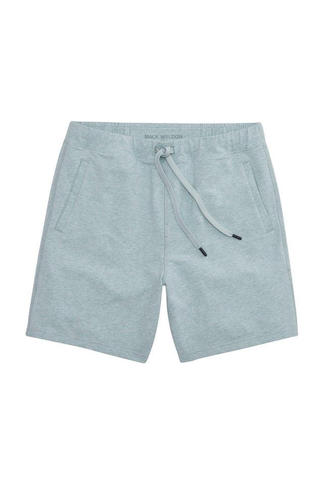 Front view of Ace Sweatshort 7" in Nile Blue Heather