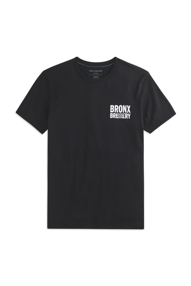True Black | Front view of Mack Weldon x Bronx Brewery Limited-Edition Tee in True Black