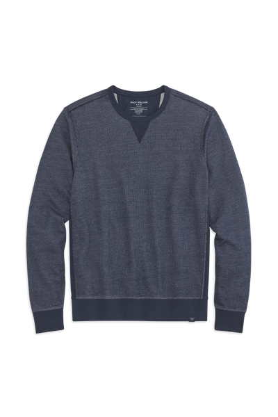 Front view of Ace Crew Neck Sweatshirt in True Navy - Bird's Eye