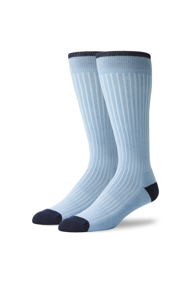 Front view of Everyday Crew Sock in First Frost / Total Eclipse