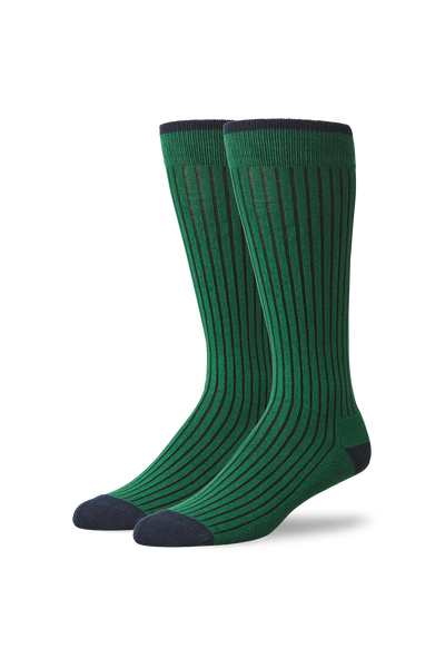 Greenlake / Total Eclipse | Front view of Everyday Extended Crew Sock in Greenlake / Total Eclipse