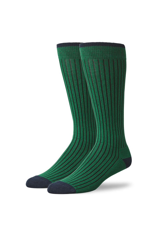 Greenlake / Total Eclipse | Front view of Everyday Extended Crew Sock in Greenlake / Total Eclipse