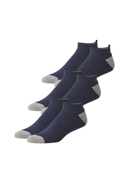 Front view of 3-Pack Everyday Ankle Sock in True Navy