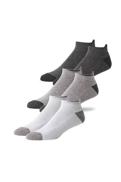 Front view of 3-Pack Everyday Ankle Sock in Shades of Grey
