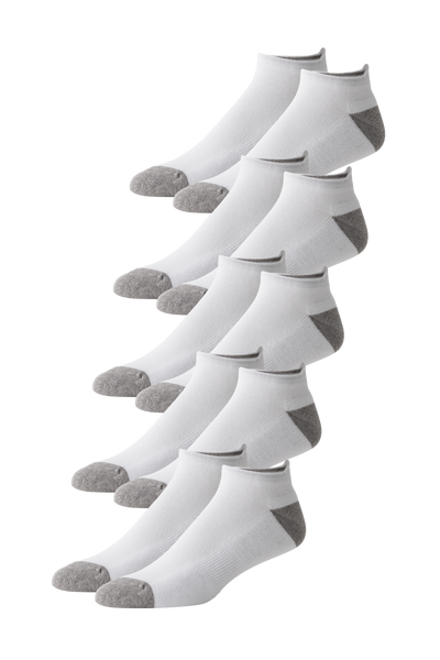 Front view of 5-Pack Everyday Ankle Sock in Bright White 