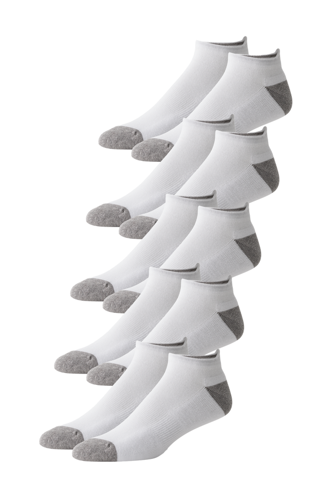Front view of 5-Pack Everyday Ankle Sock in Bright White 