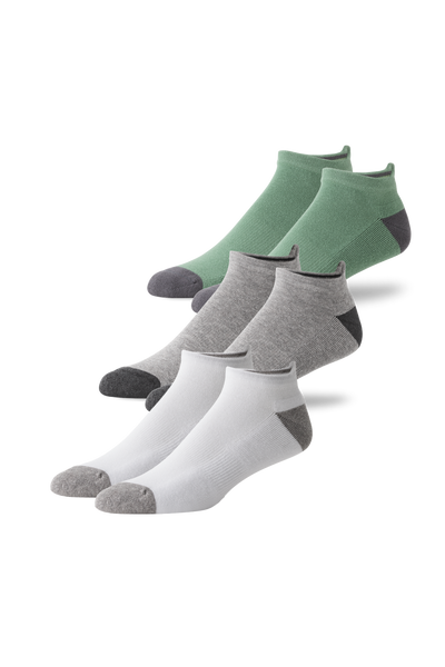 Front view of 3-Pack Everyday Ankle Sock in Multi-Color