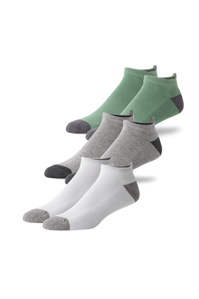 Front view of 3-Pack Everyday Ankle Sock in Multi-Color