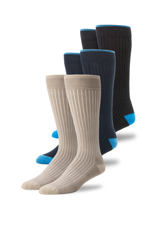 Front view of 3-Pack Everyday Extended Sock in Long Weekend