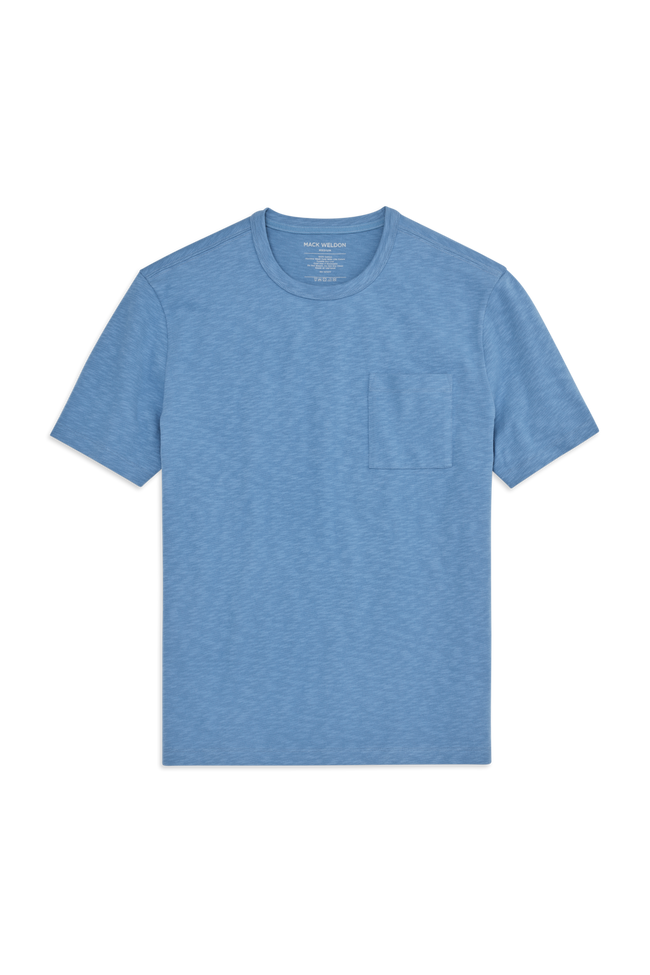 Front view of Heavyweight T-shirt in Dean Blue