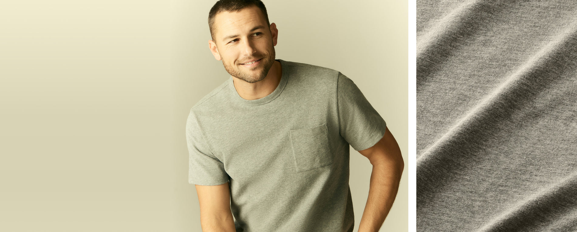 Man wearing Heavyweight Slub T-Shirt.