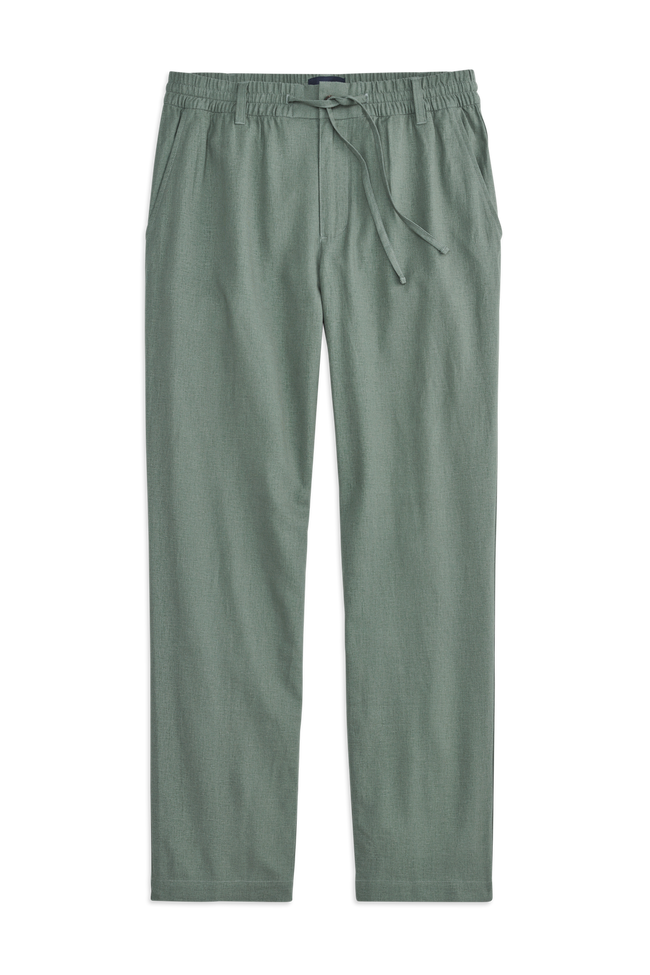 Front view of Linen Drawstring Pant in Cactus