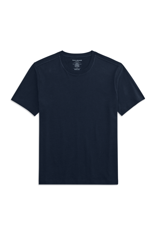 Front view of Linen Jersey Crew Neck T-shirt in Total Eclipse