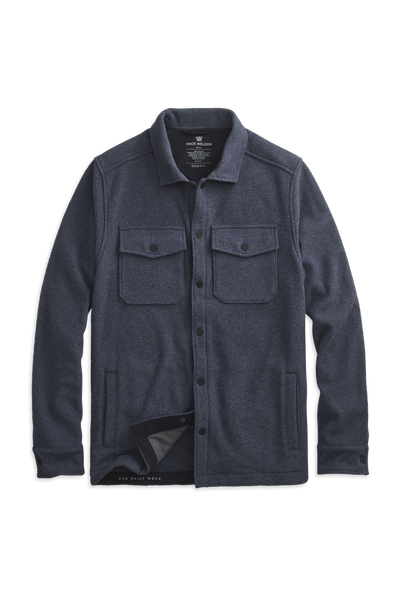 Navy Heather | Front view of Latitude Fleece Shirt Jacket in Navy Heather