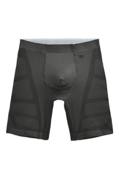 Asphalt | Front view of Stealth 8" Boxer Brief in Asphalt