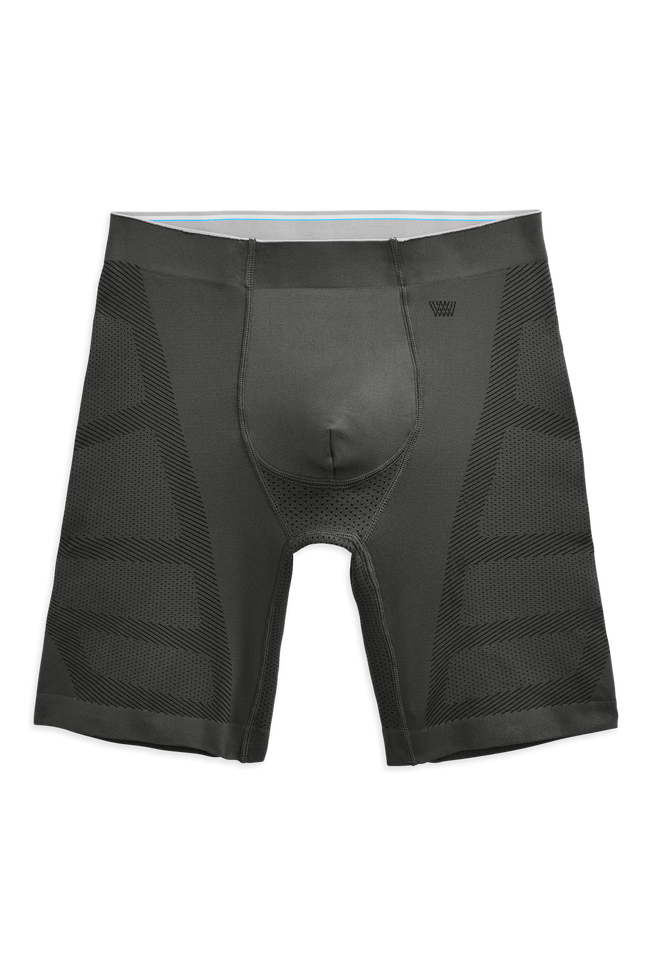 Asphalt | Front view of Stealth 8" Boxer Brief in Asphalt