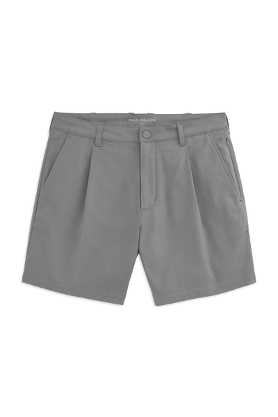 Front view of Maverick Tech Chino Pleated Short in Steel