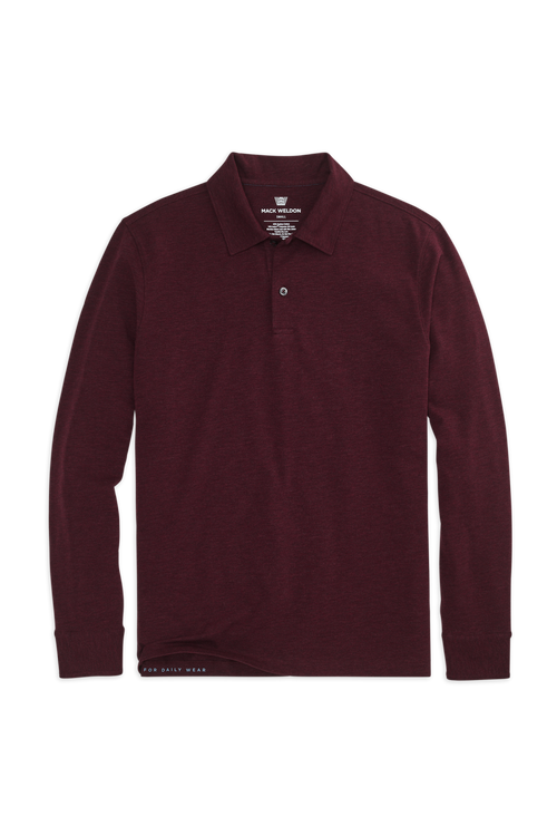 トップス philme longsleeve polo Mack Weldon SILVER Long Sleeve Polo | Luxury Anti-odor Polo
