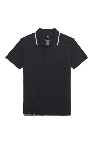 True Black Tipped | Front view of SILVERKNIT Polo True Black Tipped