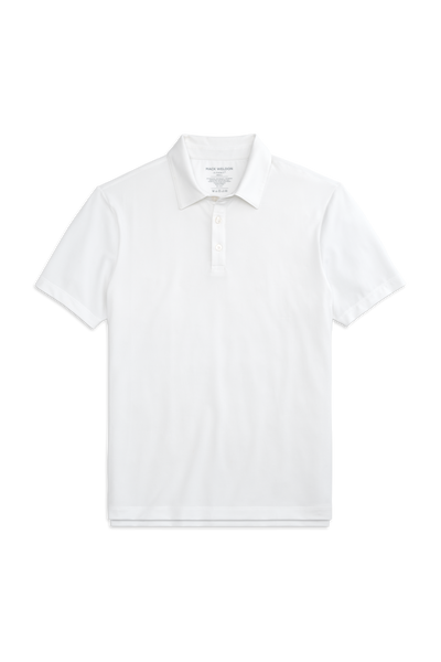 Bright White | Front view of AIRKNITˣ Polo in Bright White