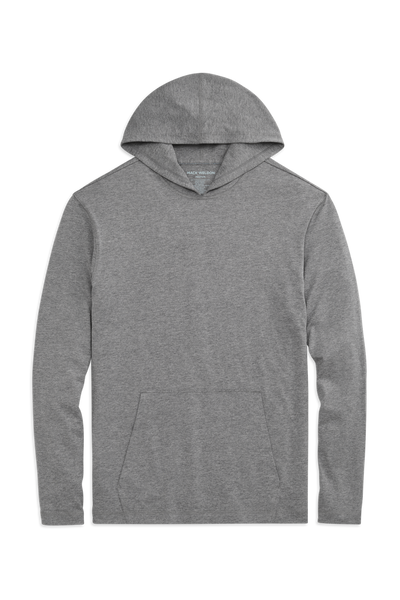 Front view of 18-Hour Jersey Hoodie
in Medium Grey Heather