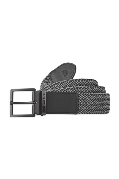 True Black / Steel | Front view of Admiral Braided Belt in True Black / Steel