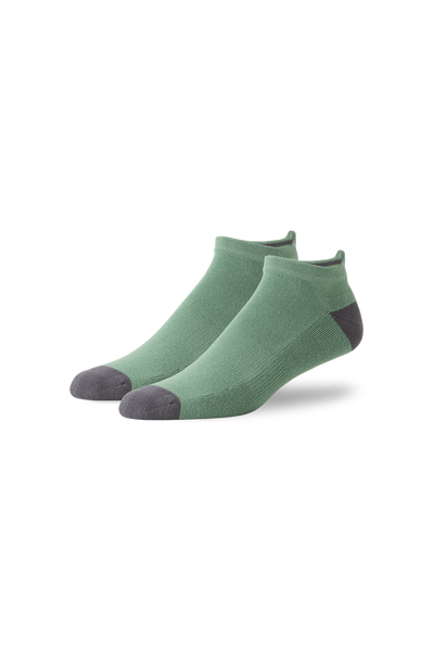 Basil/Gargoyle | Side view of the Everyday Ankle Sock in Basil/Gargoyle