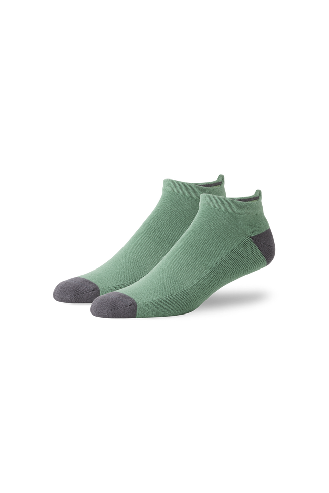 Basil/Gargoyle | Side view of the Everyday Ankle Sock in Basil/Gargoyle