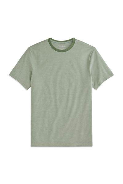 Wild Ivy White Oxford  | Front view of Silver Pique T-Shirt in Wild Ivy White Oxford 