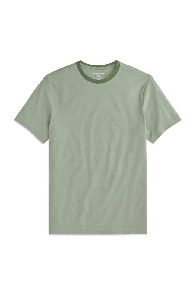 Wild Ivy White Oxford  | Front view of Silver Pique T-Shirt in Wild Ivy White Oxford 