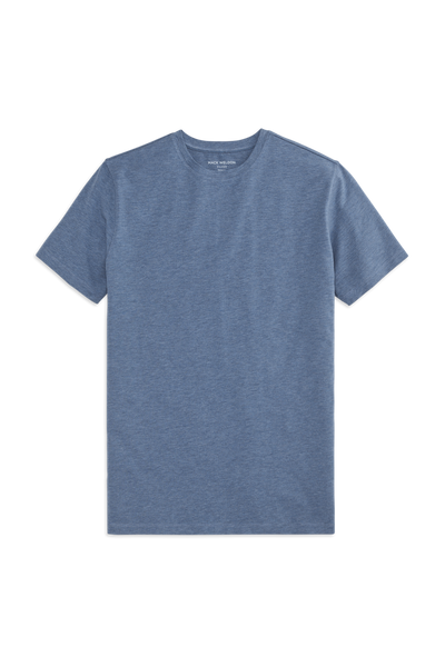 Front view of the Silver Crew Neck T-Shirt in Ice Storm Heather