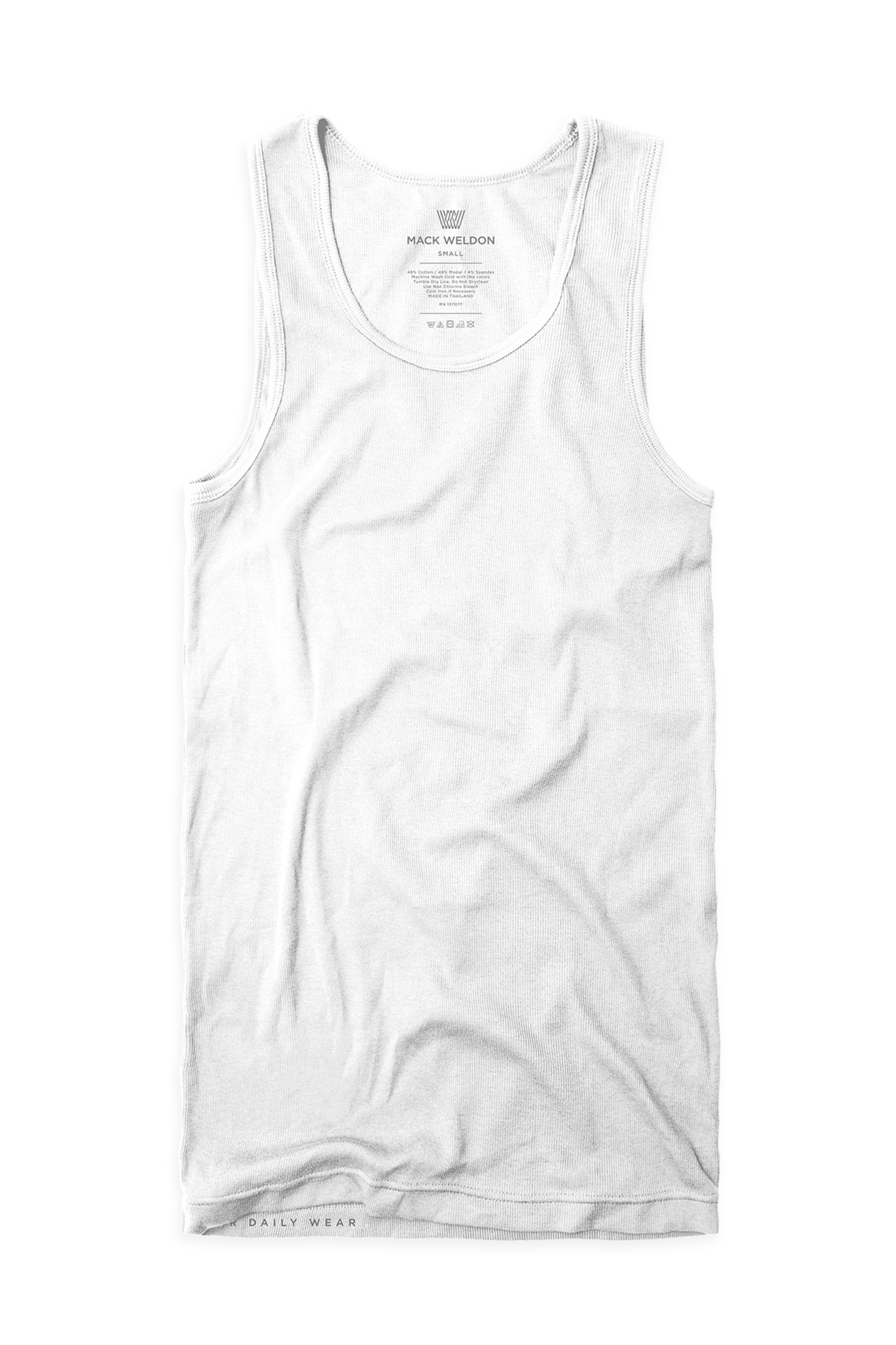 Bright White | Front view of 18-Hour Rib Tank in Bright White