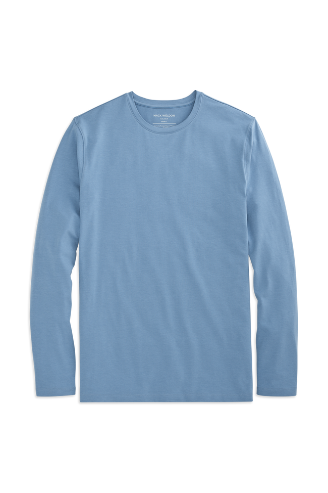 Blue Heaven | Front view of SILVER Long Sleeve T-Shirt in Blue Heaven