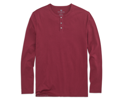 Bramble | Front view of Pima Long Sleeve Henley in Bramble