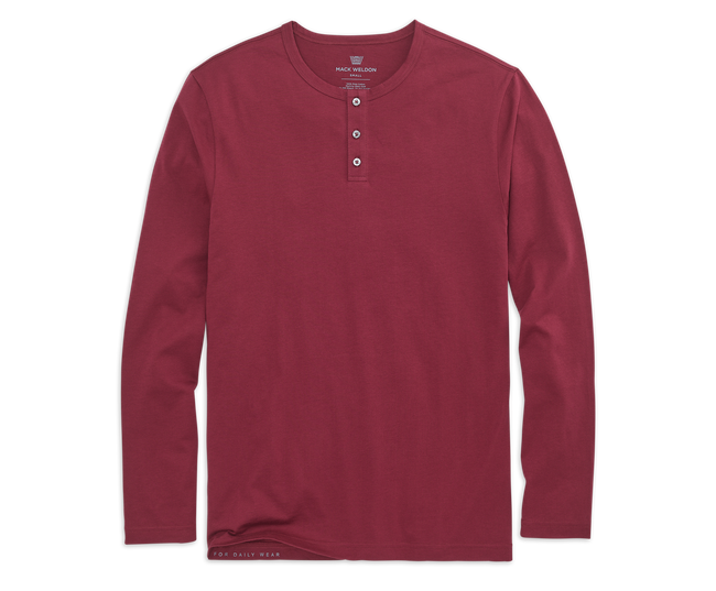 Bramble | Front view of Pima Long Sleeve Henley in Bramble