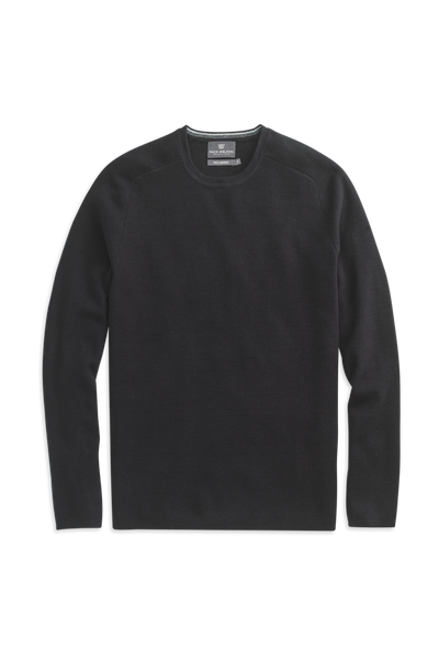 True Black | Front view of Tech Merino Crew Neck Sweater in True Black