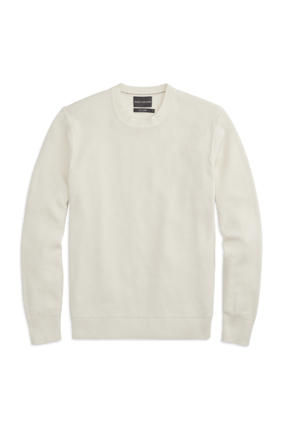 Front laydown of Tech Linen Long Sleeve Crew in Froth 
